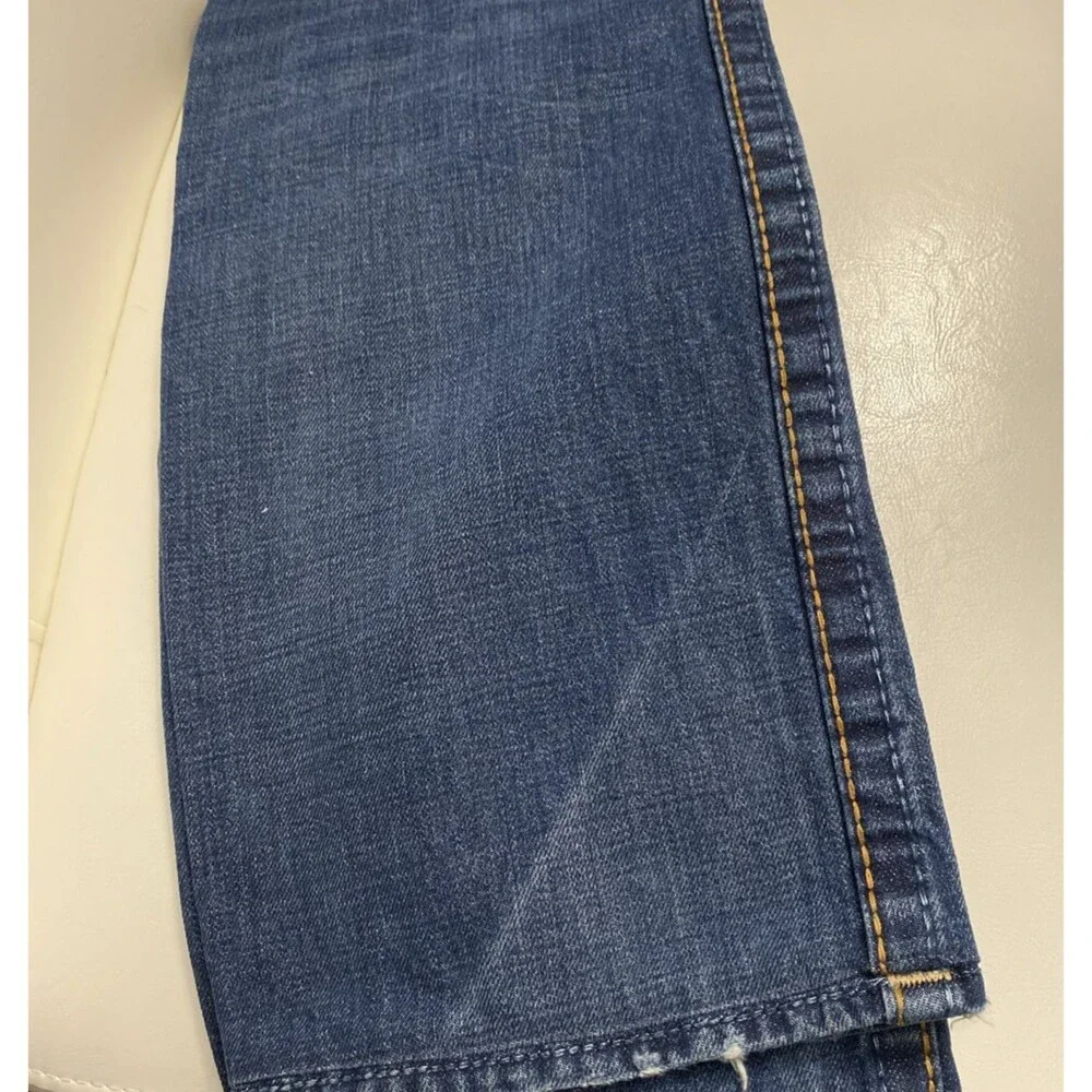 True Religion Denim Jeans Size 30 Straight Blue Stitched Western Cowboy Cotton